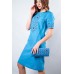 Embroidered classic dress "Elegy" Azure